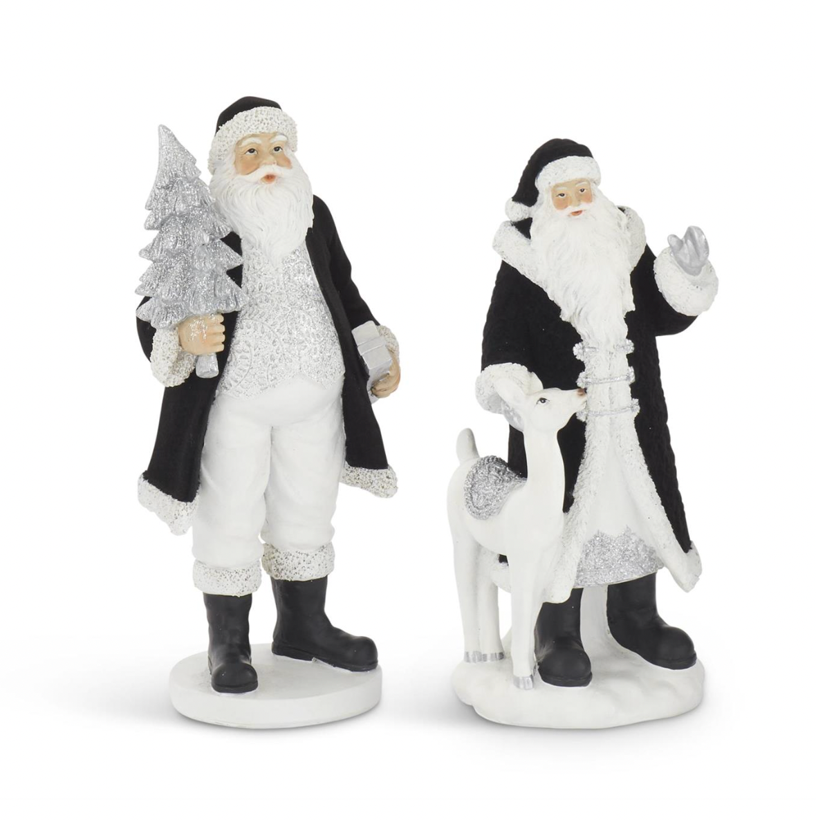ROYAL COURT - 13" Black Velvet Resin Santa