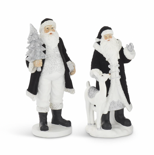 ROYAL COURT - 13" Black Velvet Resin Santa
