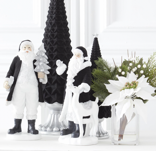 ROYAL COURT - 13" Black Velvet Resin Santa