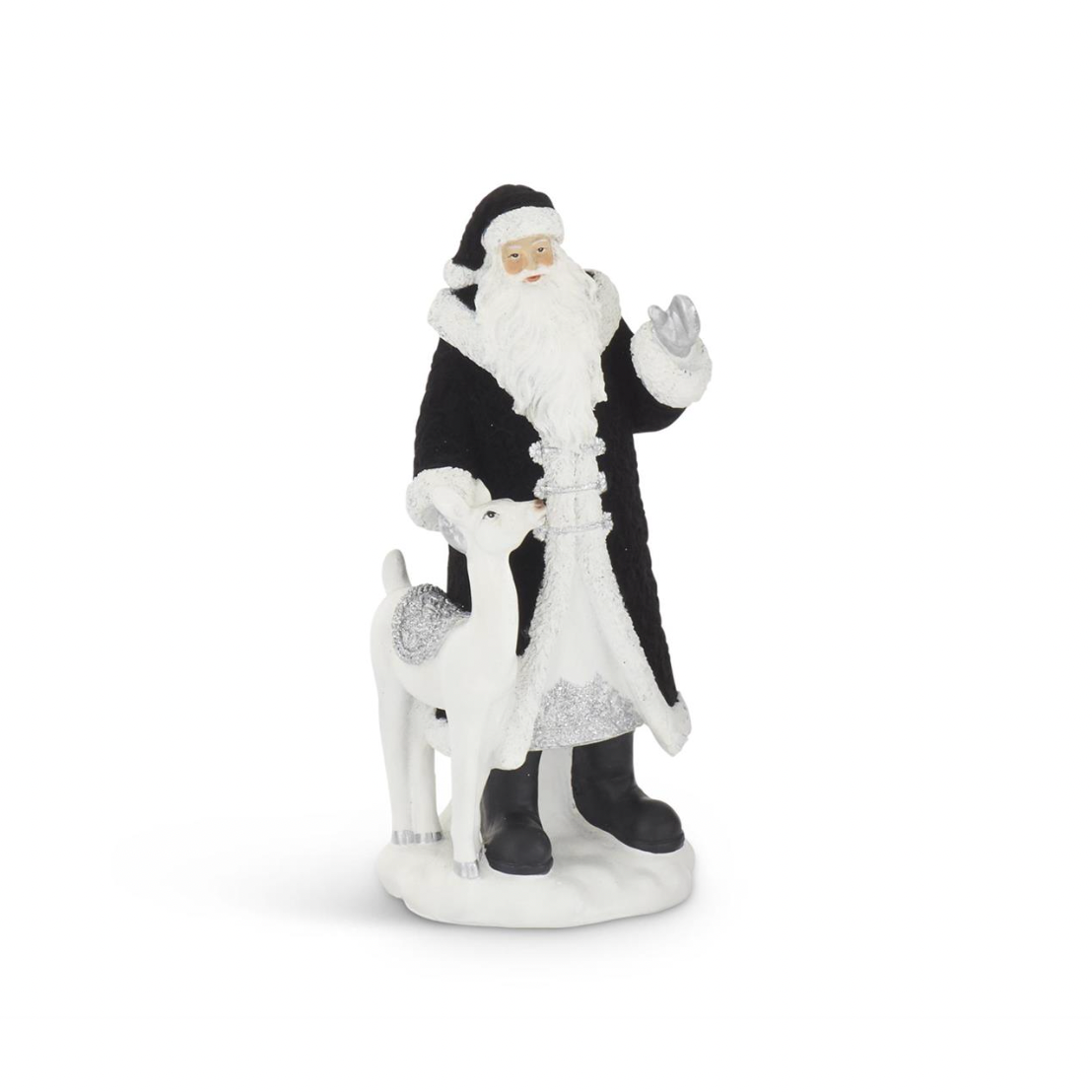 ROYAL COURT - 13" Black Velvet Resin Santa