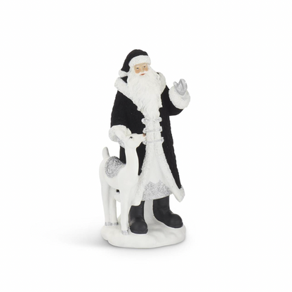 ROYAL COURT - 13" Black Velvet Resin Santa