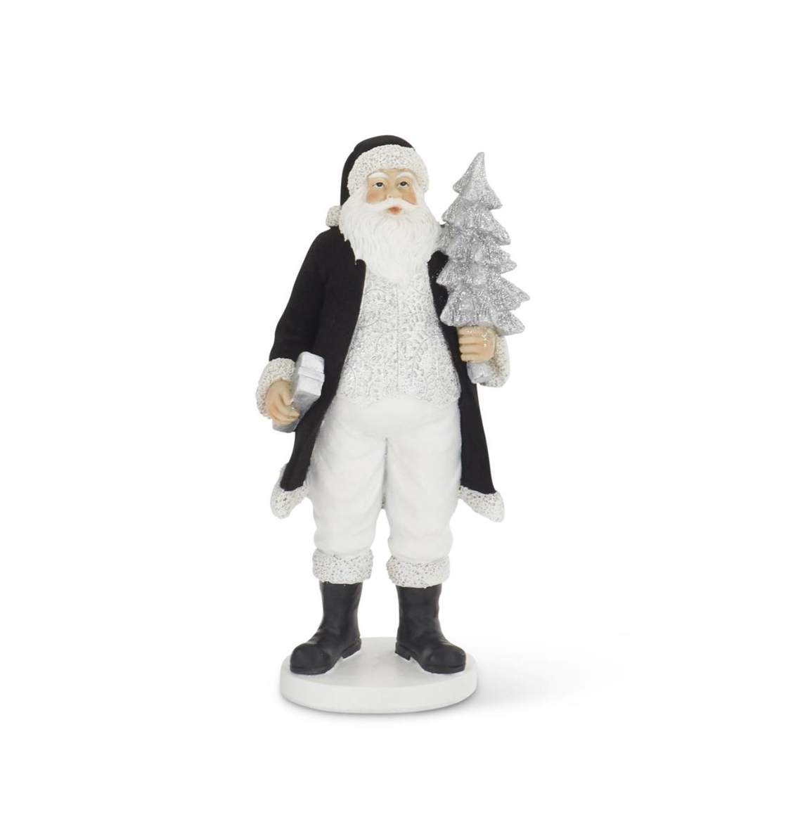 ROYAL COURT - 13" Black Velvet Resin Santa