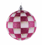 CHECK GLITTER ORNAMENT HOT PINK & WHITE