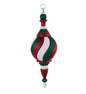Christmas Carousel Collection - 18" STRIPE BALL FINIAL ORNAMENT