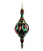 Christmas Carousel Collection - 18" LARGE DIAMOND FINIAL ORNAMENT BURGUNDY/HUNTER/GOLD