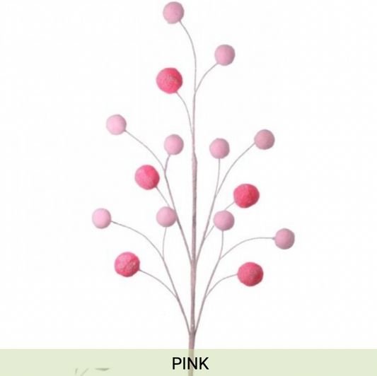 Santa's Sweet Shoppe Collection - 24" GLITTER POMPOM SPRAY