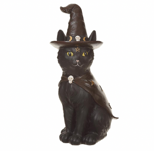 12.25" Resin Wizard Cat