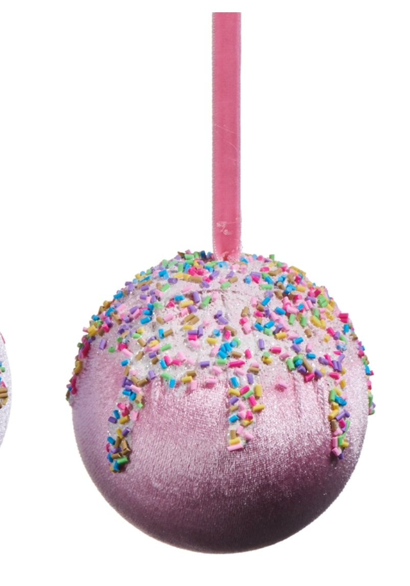 Santa's Sweet Shoppe Collection - 4" Candy Sprinkle Velvet Ornament
