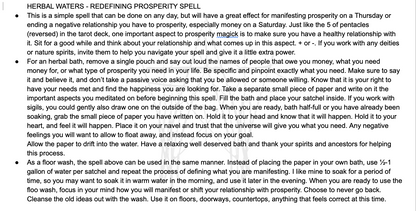 Herbal Waters - Floor Wash, Herbal Bath, Spell Kits - Redefining Prosperity