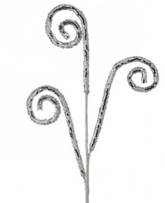 34" MIRROR SEQUIN SCROLL SPRAY SILVER