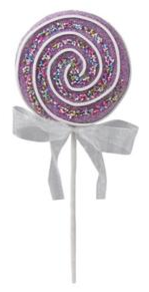 13.75"L GLITTER LOLLIPOP-choose 1 Pink, Blue, Lime, Lavendar