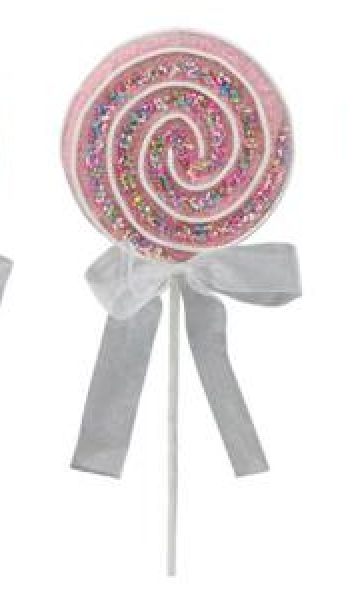 13.75"L GLITTER LOLLIPOP-choose 1 Pink, Blue, Lime, Lavendar