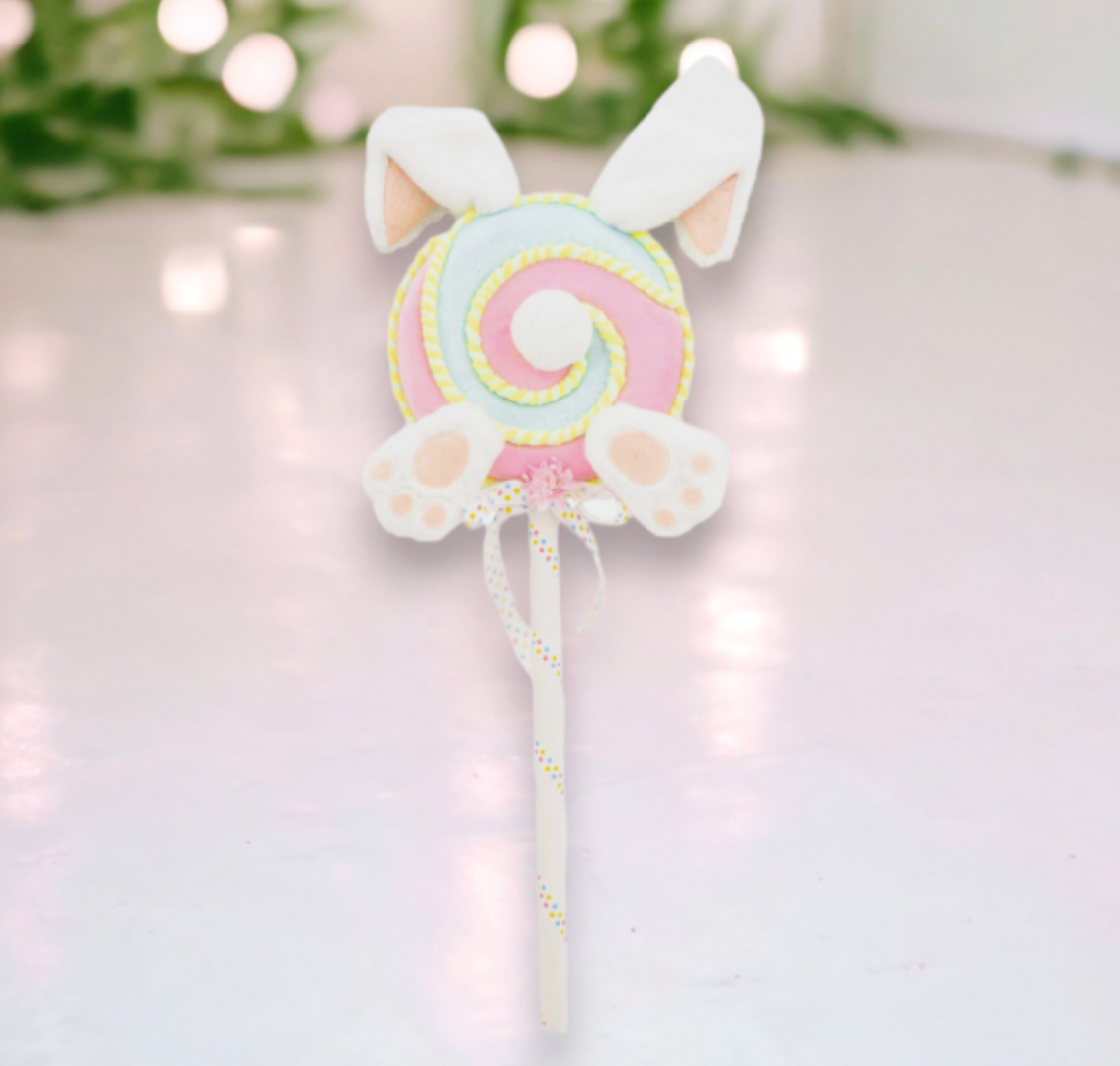 Pink Bunny Lollipop Pick