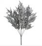 18"WINTER GLITTER FERN BUSH (SHINY SILVER)