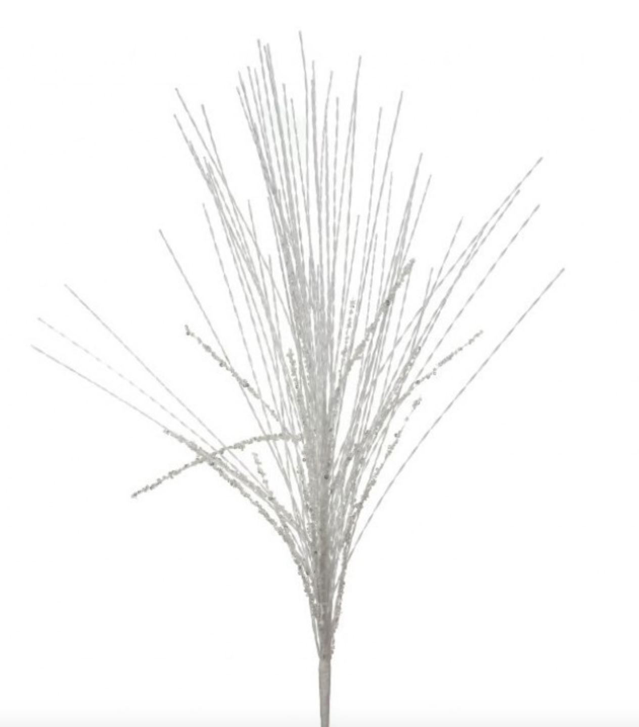 33" BEADED CURLY RAIN SPRAY WHT