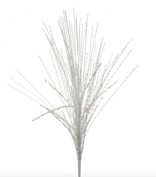 33" BEADED CURLY RAIN SPRAY WHT