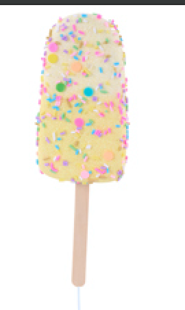11.5"L SPRINKLES/CONFETTI POPSICLE PICK 4 ASST LAV, BLU, PNK, YLW, PICK ONE