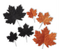 Set of 6 Black & Orange Leaves