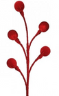 22" VELVET BALL SPRAY RED