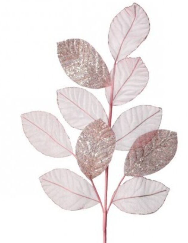 29" SHEER W/GLITTER MAGNOLIA SPRAY BLUSH