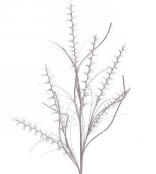 35" GLITTER/MICA MINI LEAF/GRASS SPRAY WHITE