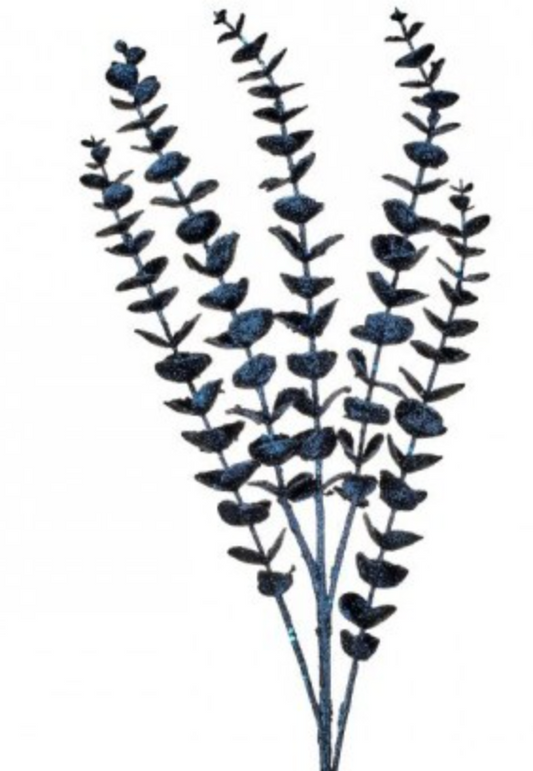 33" GLITTER EUCLYPTUS STEM BLUE