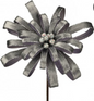 19" GLITTER EDGE PETAL BLOSSOM STEM SILVER