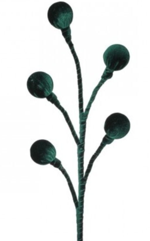 22" VELVET BALL SPRAY GREEN