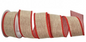 2.5"X10Y BURLAP/GINGHAM RIBBON RED/NATURAL