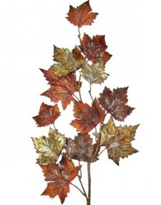 40" METALLIC OAK LEAF SPRAY