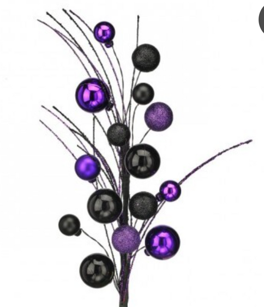 20" GLITTER VP HALLOWEEN BALL SPRAY Purple/Black