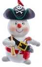 Christmas Ornament - Beach Pirate Snowman Coastal Holiday Decor 4" Resin