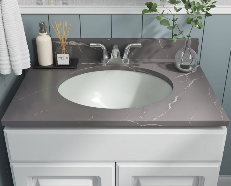 Vanity Bisque Oval Porcelain Sink 1714