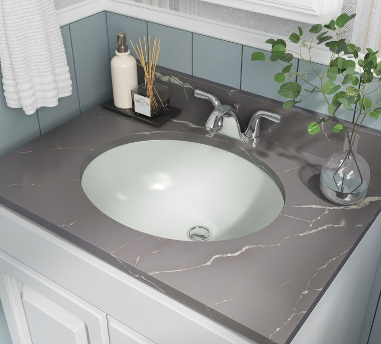 Vanity Bisque Oval Porcelain Sink 1714