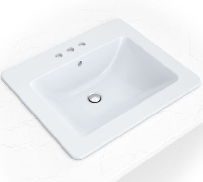 Overmount White Rectangle Sink 2118