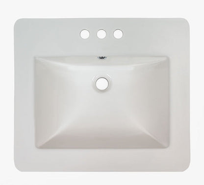 Overmount White Rectangle Sink 2118