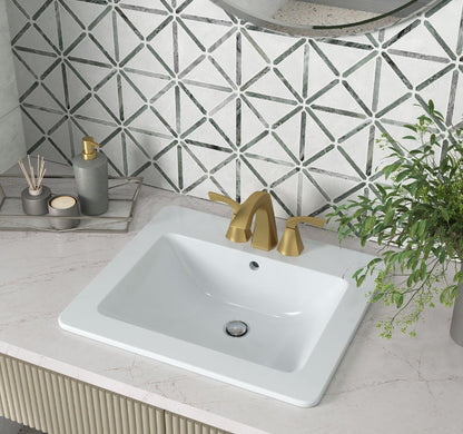 Overmount White Rectangle Sink 2118
