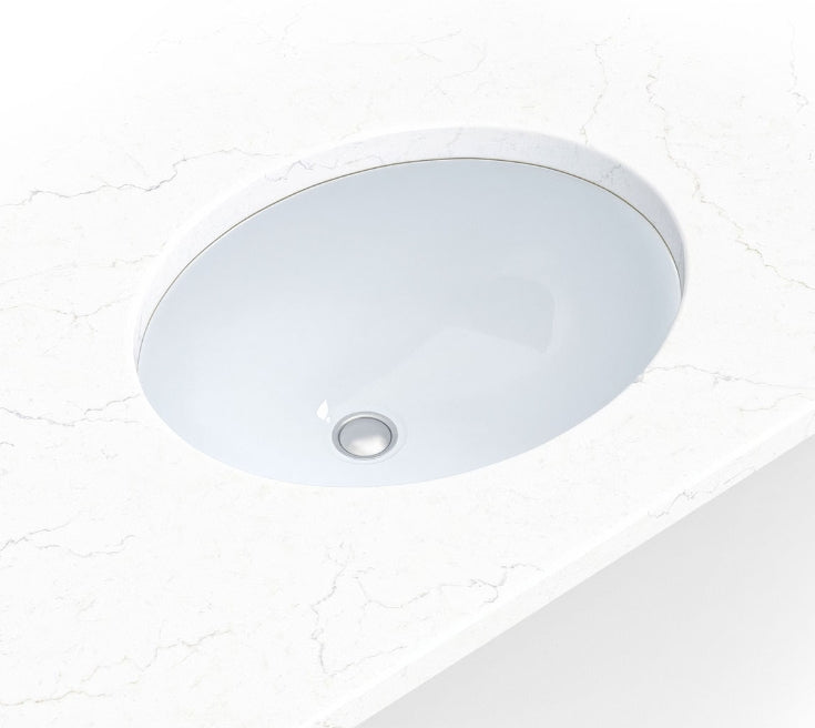 Undermount White Oval Porcelain Sink 1512