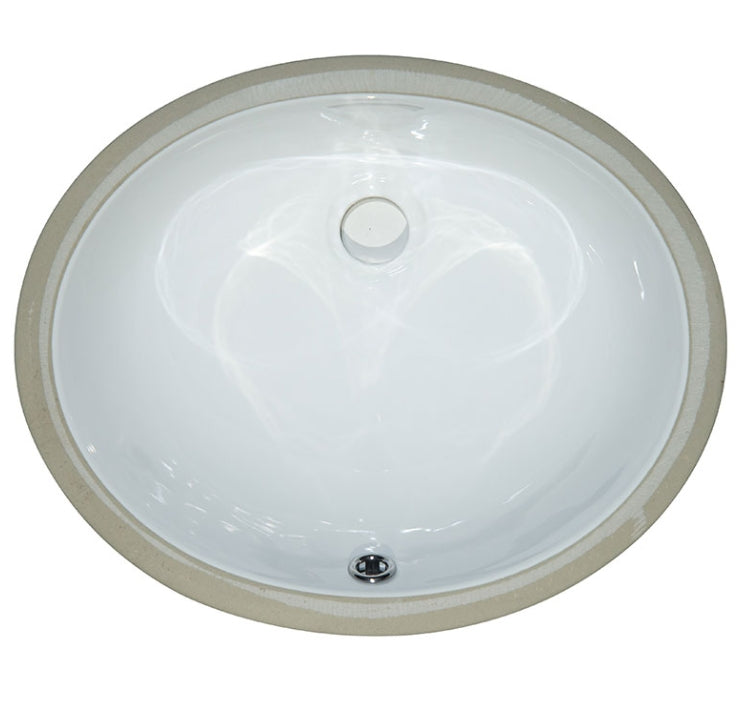 Undermount White Oval Porcelain Sink 1512