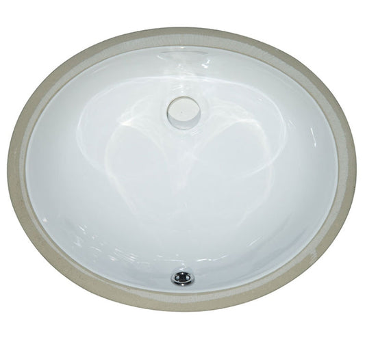Undermount White Oval Porcelain Sink 1512