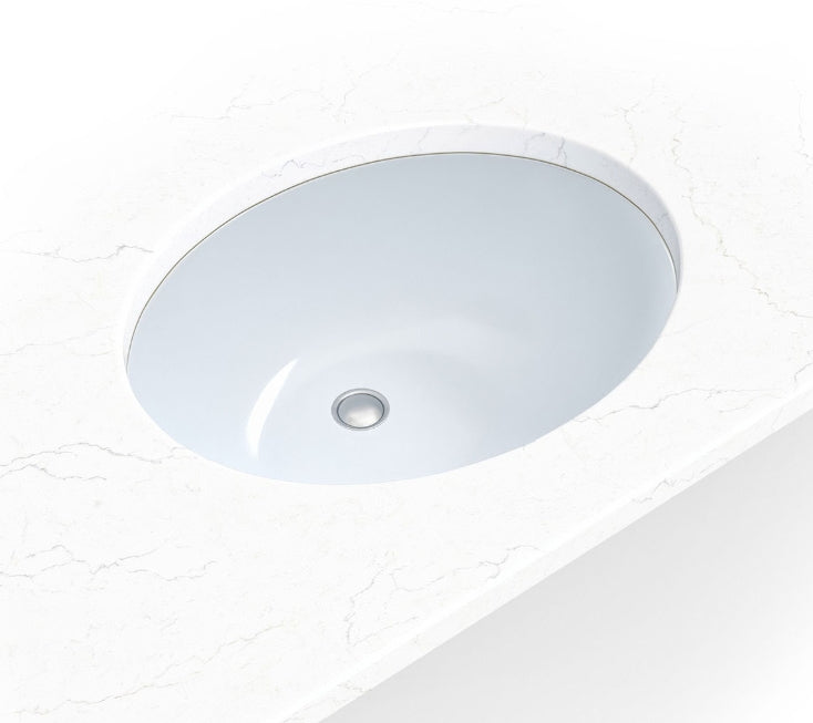 Undermount White Oval Porcelain Sink 1714