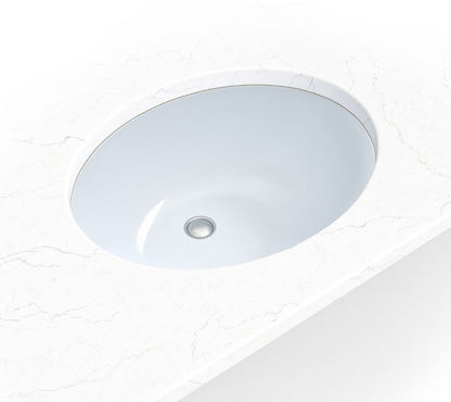 Undermount White Oval Porcelain Sink 1714