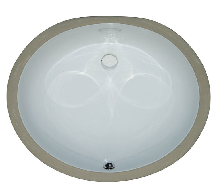 Undermount White Oval Porcelain Sink 1714