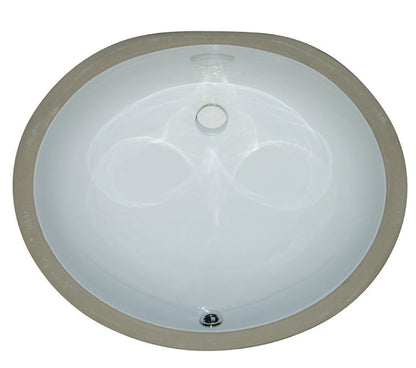 Undermount White Oval Porcelain Sink 1714
