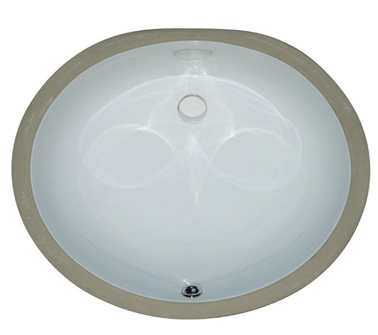 Undermount White Oval Porcelain Sink 1714