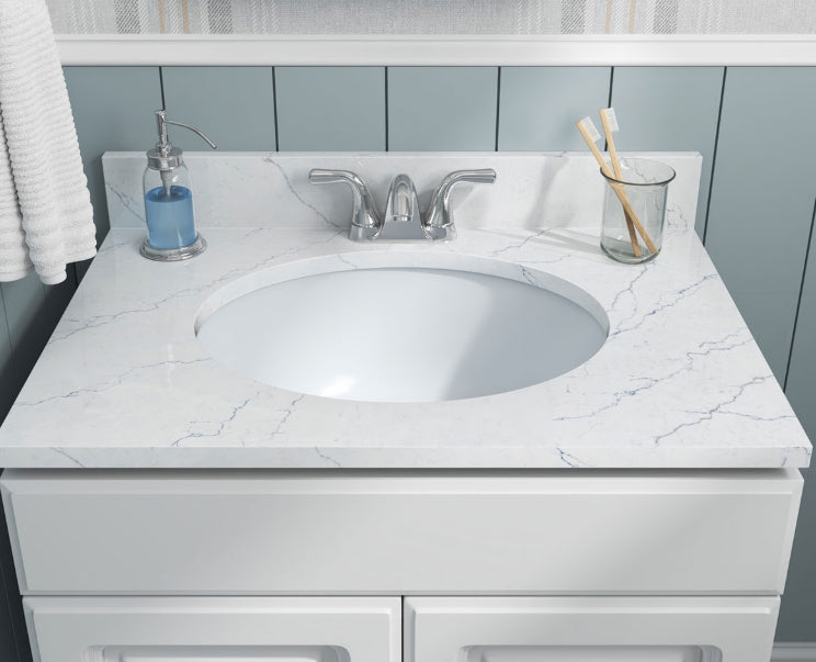 Undermount White Oval Porcelain Sink 1714