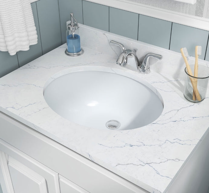 Undermount White Oval Porcelain Sink 1714