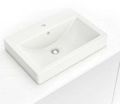 Overmount White Rectangle Porcelain 2417