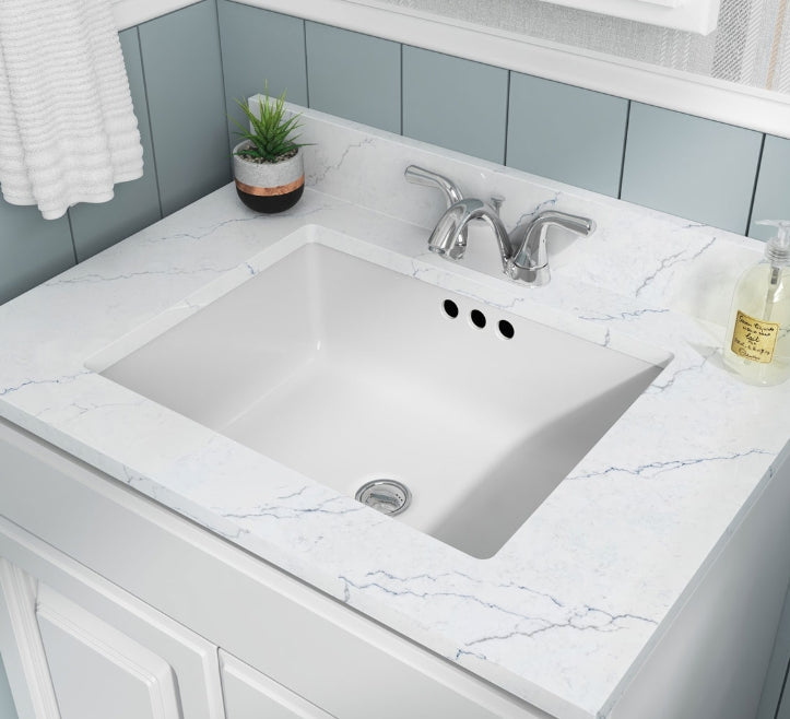 Undermount White Rectangle Porcelain Sink 2015 Flat