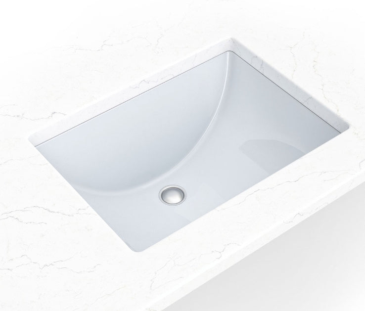 Undermount White Rectangle Porcelain Sink 18X13